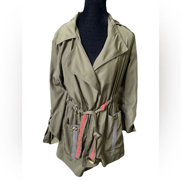 Anthropologie Utility Jacket Size XS Gisborne Obi Trench Anorak Coat in Olive - Picture 3 of 7